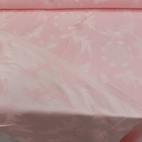 Pink jacquard fabric, double-sided, 1.80m width
