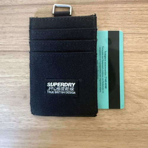 Superdry small black card holder wallet