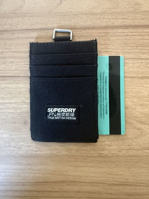 Superdry small black card holder wallet