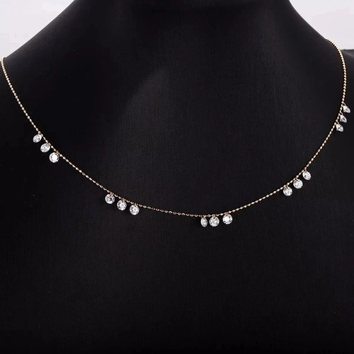 18K Gold Plated Crystal Necklace for Women