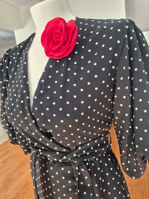 Polka Dot Midi Dress like new, black and white, size S
