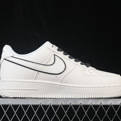 Nike Air Force 1 Custom new, white with black details, minimalist design