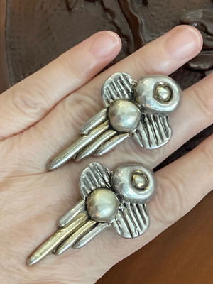 Antique Branded Silver Earrings 925 Used