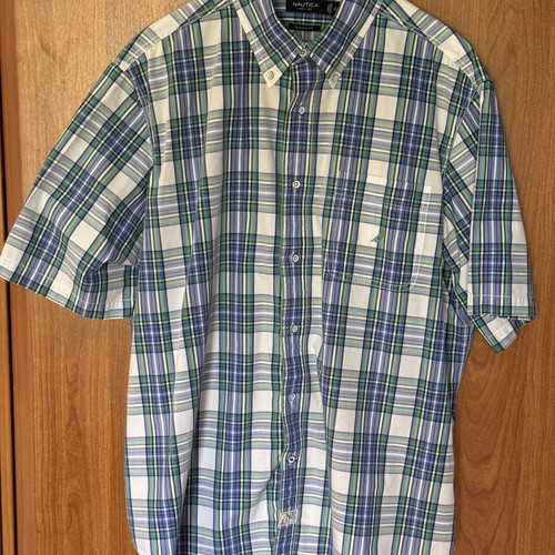 Nautica men's cotton short-sleeve shirt classic fit XL like new with pocket