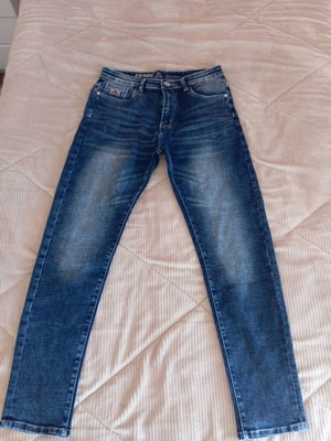 Balenciaga denim pants like new, men's, blue with white knees, size M