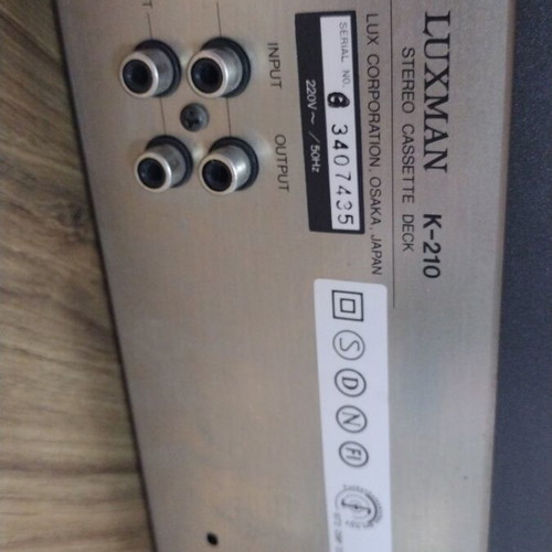 Luxman K-210 Cassette Deck like new, metal body, made in Japan
