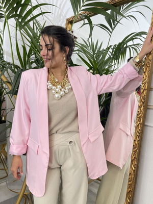 Blazer ροζ καινούργιο, one size, καλύπτει ως 130cm