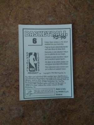 Αυτοκόλλητο Panini NBA Basketball '95-'96 No6 Boston Celtics καινούργιο