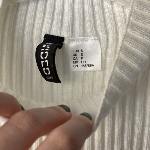H&M Divided ribbed cream turtle neck crop top