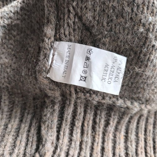 Wool long cardigan with fur collar like new, size S