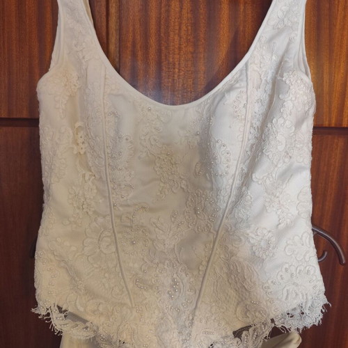 Handmade wedding dress like new, romantic, size S/M, cotton-silk
