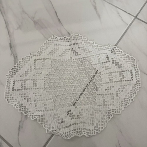 Set of two white handmade doilies like new