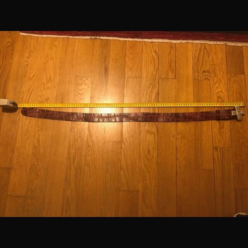 Leather women's belt red vintage with crystals like new