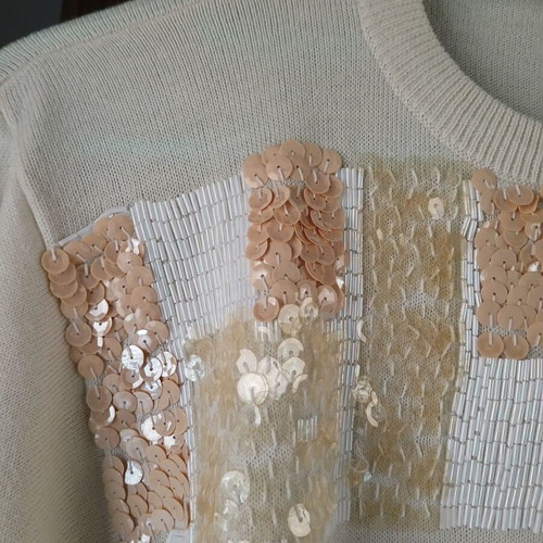 Leonard’s knitted women’s sweater used, off-white, size M
