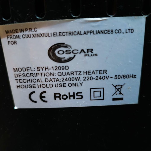 Halogen heater 2400W with 4 lamps