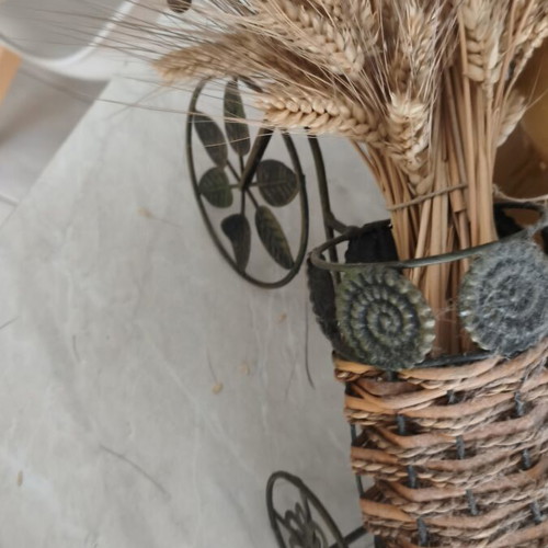 Dried wheat stalks with decorative gift