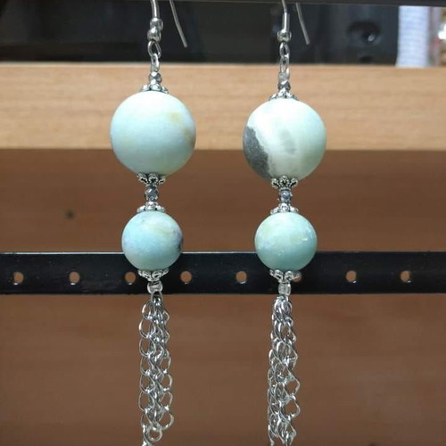 Amazonite earrings in surgical steel new