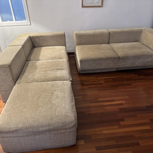 Corner sofa bridge design used, modular with removable parts