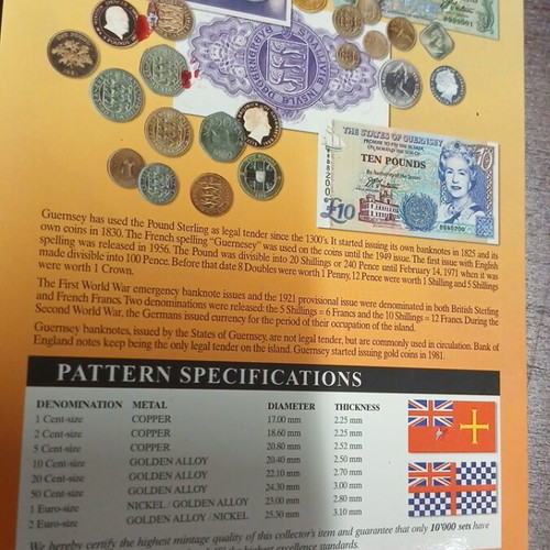 Probe Euro set Guernsey 2004 like new