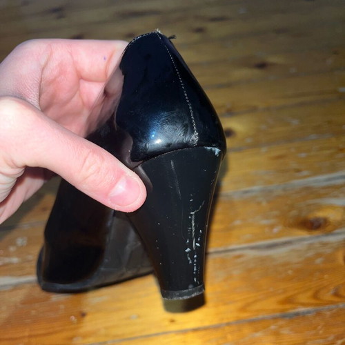 Black pumps Greek made like new, size 40, 7 cm heel