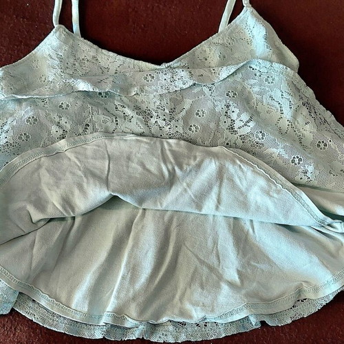 Bershka lace top, mint green, size Medium