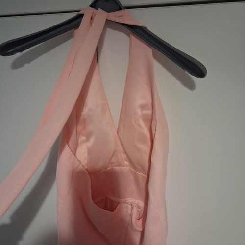 Maxi dress like new, pink halter neck, pleated chiffon