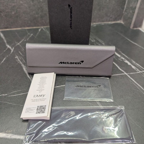McLaren foldable sunglasses case new gray with card and box