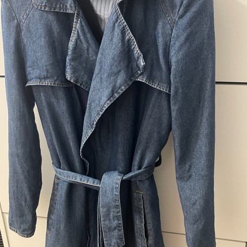 Marks & Spencer denim trench coat used, blue, size M