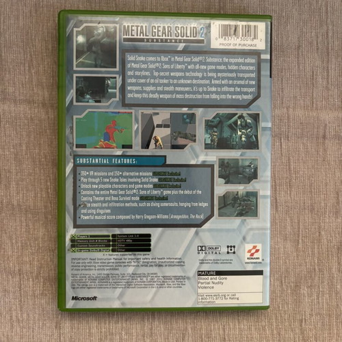 Metal Gear Solid 2 Substance Xbox Original NTSC full