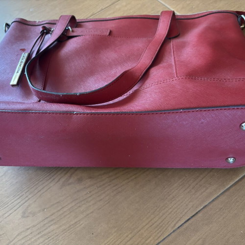 Wilson shoulder bag new, red genuine leather 46x30 cm from USA