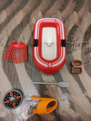 Playmobil parts used, set with boat and accessories