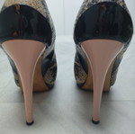 Giuseppe Zanotti γόβες 37,5, μαύρο και μπεζ δέρμα