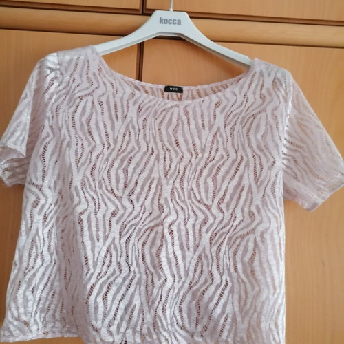 Noo Cropped Top Zebra Ivory Size M Like New