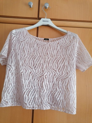 Noo Cropped Top Zebra Ivory Size M Like New
