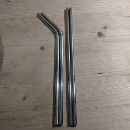 Stainless steel straws 21cm unused