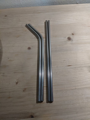 Stainless steel straws 21cm unused