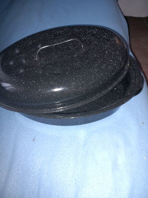 Small new black roasting pan