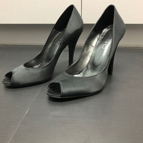 Sante Satin Peep Toe Heels Size 38 New with Rhinestones