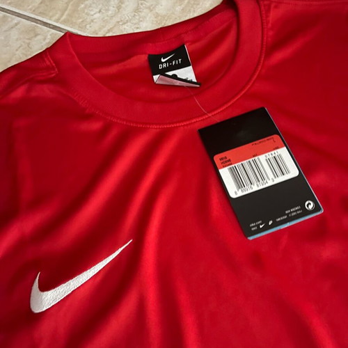 Nike authentic training shirt, red and white, size L