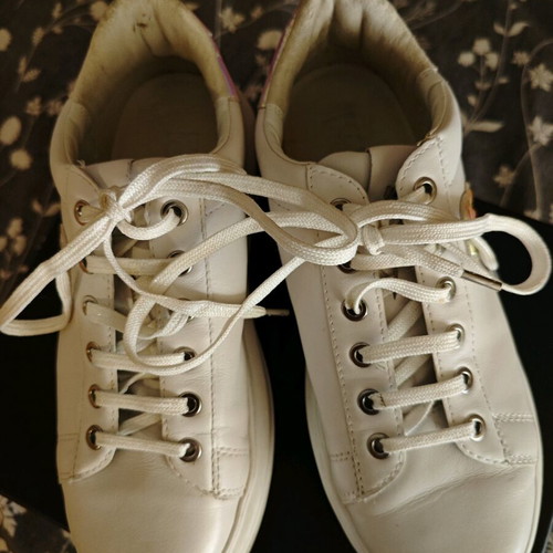 Karl Lagerfeld sneakers used, white silver iridescent size 39