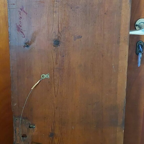 Artwork painted on old wooden shutter like new
