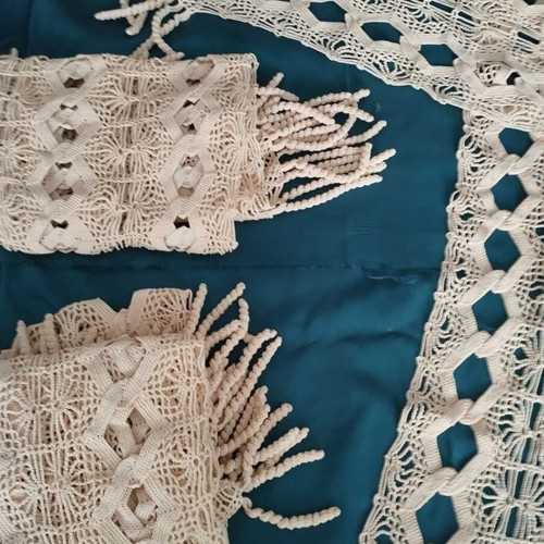 Beige handmade crochet set new, 188x75, 155x34, 190x38 cm
