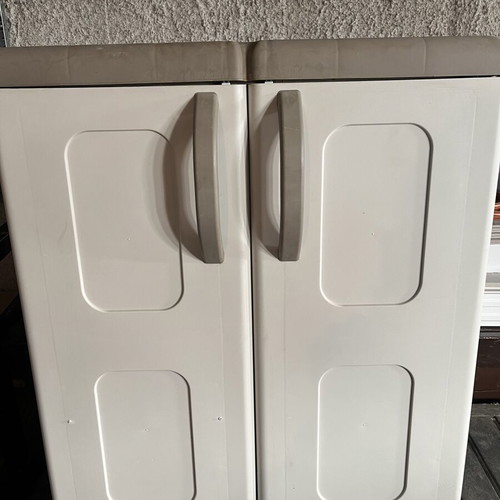 Plastic shoe cabinet for outdoor, holds up to 15 pairs