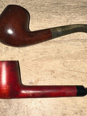 Tobacco pipes Golden Leaf real briar used, set of two