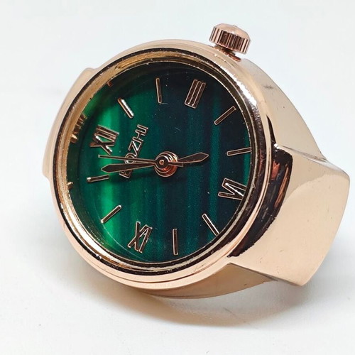 Bozhi Ring Watch with Green Dial and Gold Bracelet new