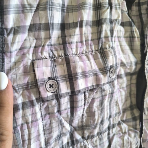 Men's short-sleeve shirt size L, gray and pink, like new