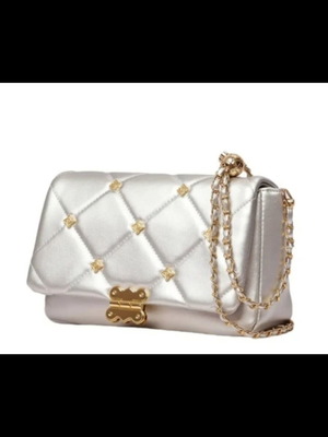 Shoulder bag crossbody new, silver color