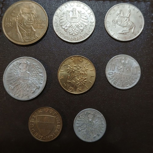 8 Austrian coins, assorted