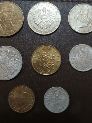 8 Austrian coins, assorted