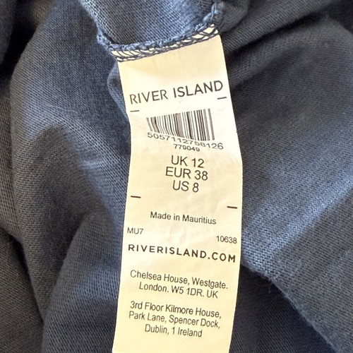 River Island Midi Dress like new, washed blue, cotton, UK12 M-L